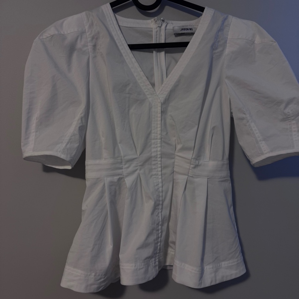 Jason Wu White V-Neck Blouse